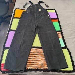 Carhartt bib overall double knee black 42x30 workers pants